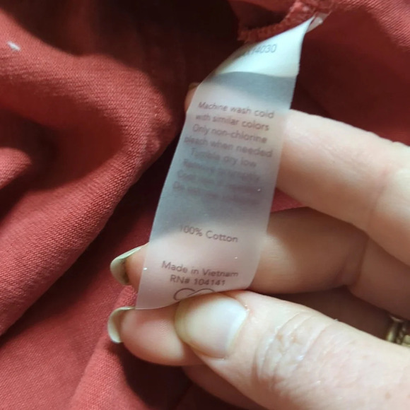 Calia Oversized Thick 100% Cotton Long Sleeve Rust Top Size XXL - Picture 6 of 8